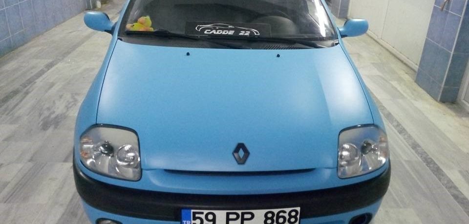 Renault Clio KPMF Mat Mavi Komple Araç Kaplama