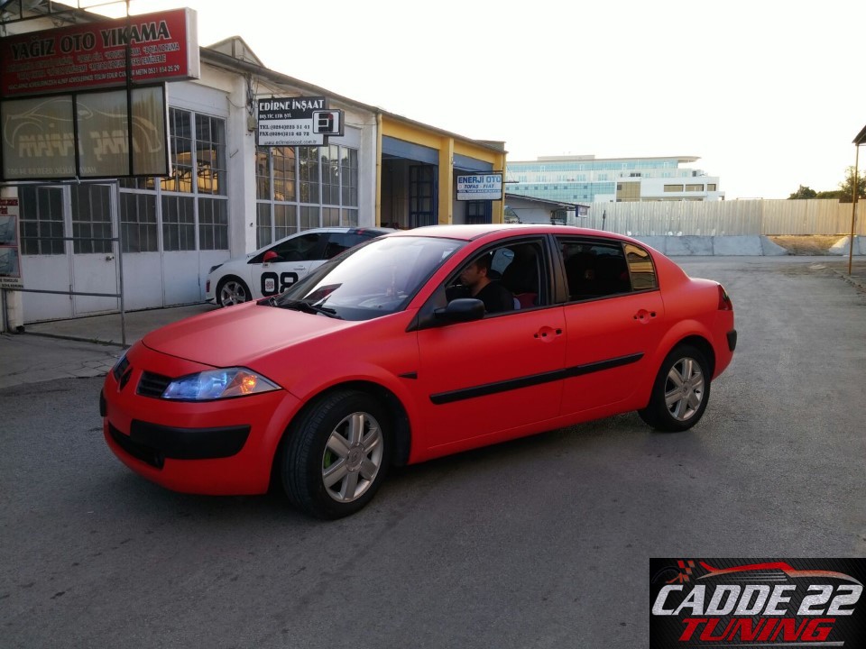 Renault Megane II Komple Mat Kırmızı Araç Kaplama KPMF