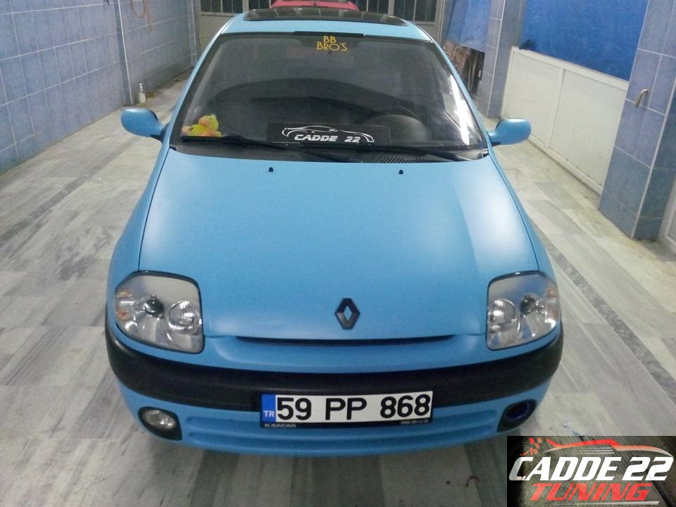 Renault Clio KPMF Mat Mavi Komple Araç Kaplama